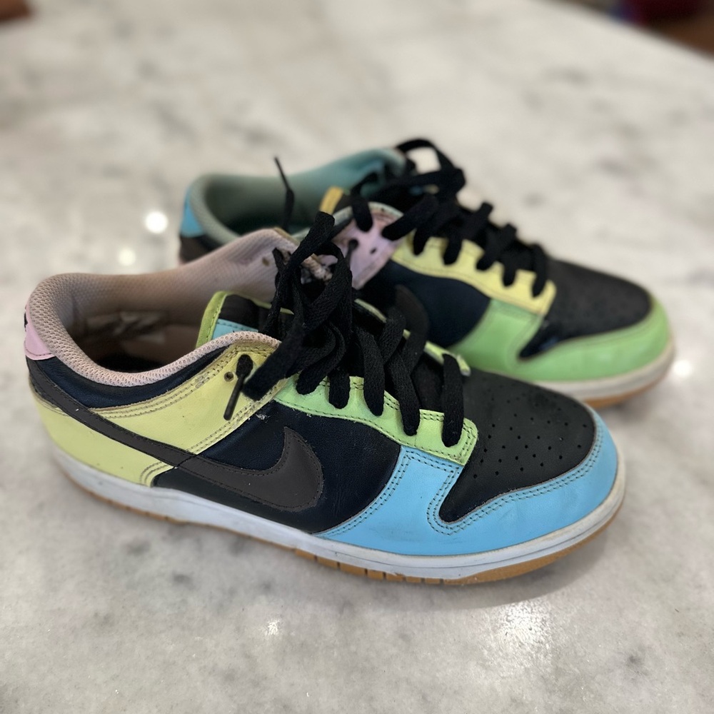 Nike Kids Sneakers in Black, Blue, Green, Yellow, and Pink